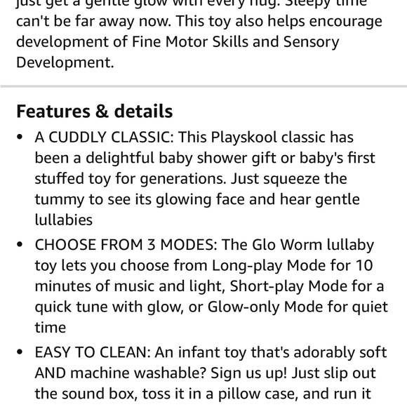 Hasbro playskool lullaby gloworm blue - Picture 6 of 6